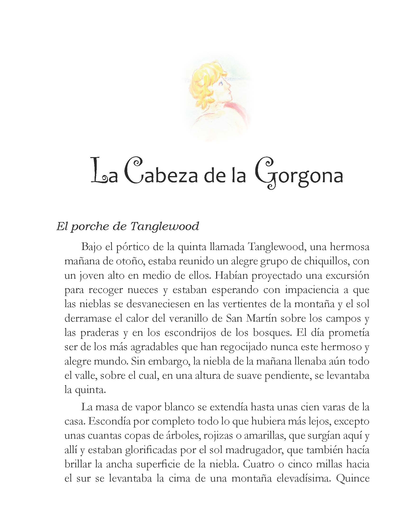 Comienzo relato de "La cabeza de la Gorgona"